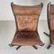 Vintage Leather High Backed Falcon Chairs by Sigurd Resell, Set of 2 3