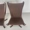 Vintage Leather High Backed Falcon Chairs by Sigurd Resell, Set of 2 14
