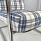 Swiss Blue Tartan and White Armchair by Werner Max Moser for Embru, 2000s 15