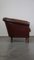 Club chair vintage in pelle di pecora con profili neri, Immagine 3