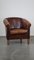 Vintage Sheep Leather Club Chair with Black Piping 2