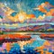 K. Husslein, Armonía al horizonte, óleo sobre lienzo, Imagen 2