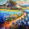 K. Husslein, Blue Bonnets Calling Me Home, Oil on Canvas 2