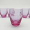 Juego de coctelera y vasos vintage de vidrio Cracle rosa, años 60. Juego de 7, Imagen 9