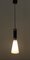 Lampada a sospensione vintage in vetro opalino e ottone cromato di Stilnovo, anni '60, Immagine 2