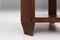 Französischer Art Deco Beistelltisch aus Holz mit Intarsien und roter Marmorplatte, 1940er 10