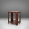 Französischer Art Deco Beistelltisch aus Holz mit Intarsien und roter Marmorplatte, 1940er 1