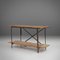 Tavolino industriale con struttura in metallo e ripiano in legno, Belgio, anni '20, Immagine 1
