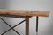 Tavolino industriale con struttura in metallo e ripiano in legno, Belgio, anni '20, Immagine 4