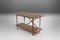 Tavolino industriale con struttura in metallo e ripiano in legno, Belgio, anni '20, Immagine 2