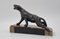 A. Notari, Art Deco Panther, 1920er, Metall auf Onyx Sockel 3