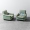 Sedie vintage in tessuto verde salvia, anni '50, set di 2, Immagine 1