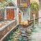 Artista de la escuela continental, canal de Venecia, años 80, óleo sobre lienzo, enmarcado, Imagen 7