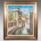 Artista de la escuela continental, canal de Venecia, años 80, óleo sobre lienzo, enmarcado, Imagen 2