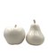 White Ceramic Apple and Pear Sculptures, Italy, 1980, Set of 2 8