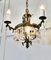 Brass and Crystal 3-Branch Chandelier, 1890s 4