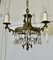 Brass and Crystal 3-Branch Chandelier, 1890s, Image 1