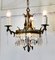Brass and Crystal 3-Branch Chandelier, 1890s 3