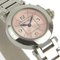 Stainless Steel Quartz Analog Display Ladies Pink Dial Watch from Cartier 3