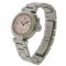 Stainless Steel Quartz Analog Display Ladies Pink Dial Watch from Cartier 2