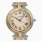 CARTIER LM Uhr Rund 83084241 Gold & Stahl Swiss Made Quarz Analoganzeige Beigefarbenes Zifferblatt PANTHERELM Herren 1