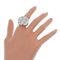 Pasha Diamond Grid White Gold & Shell Ring from Cartier 2