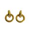 Circle Round Hoop Earrings in Gold from Celine, Set of 2 1