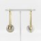 Celine Square Hoop Earrings Gold Plated X Fake Pearl Made In Italy Ladies, Set of 2, Image 3