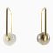 Pendientes de aro Celine cuadrados bañados en oro x perla falsa Made In Italy Ladies, Juego de 2, Imagen 1