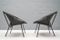 Mid-Century Suede Leather Cocktail Chairs, 1950s, Set of 2 3