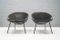 Mid-Century Suede Leather Cocktail Chairs, 1950s, Set of 2 1