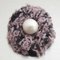 Tweed / Fake Pearl Pink & Black White Brooch from Chanel, Image 2