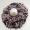Spilla in tweed/finta rosa perla e bianco nero di Chanel, Immagine 1