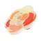 Brooch Pin Badge Camellia in Plastic White & Orange from Chanel 3
