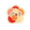 Brooch Pin Badge Camellia in Plastic White & Orange from Chanel 1