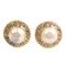 Fake Pearl Engraved Gp Gold Earrings from Chanel, Set of 2 2
