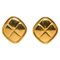 Matelasse Earrings in Gold Plated from Chanel, Set of 2 1