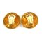 Earrings Logo in Metal Gold from Chanel, Set of 2, Image 4