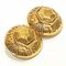 Vintage Gold Round Earrings from Chanel, Set of 2 8