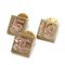 Square Cocomark No.5 No.19 Pin Badge Brooch in Rhinestone GP Gold Pink from Chanel, Set of 3 1