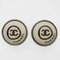00T Round Coco Earrings in Beige from Chanel, Set of 2 2
