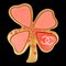 CHANEL brooch here mark metal gold pink clover, Image 1