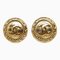 Chanel Coco Mark Round Earrings Gold Plated Women's, Set of 2, Image 1