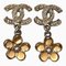 Chanel Coco Mark Swing Flower Earrings Brand Accessories Women's, Set of 2, Image 1
