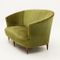 Grünes Italienisches Sofa aus Samt, 1940er 6