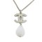Glitter Coco Mark Beads Teardrop Lame Pendant in Plastic & Silver from Chanel 1