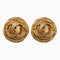Chanel Cocomark Earrings Gold Plated Women's, Set of 2, Image 1
