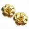 Camellia Metal Gold Earrings from Chanel, Set of 2 1