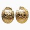Chanel Cocomark Paris Oval Earrings Gold Plated Ladies, Set of 2 1