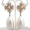 Chanel Earrings Here Mark Metal / Fake Pearl Light Gold Off-White Ladies, Set of 2 2